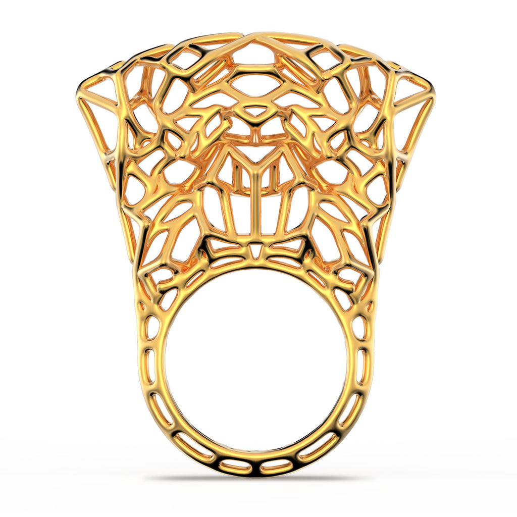 3d printed gold jewellery with a thrones like design